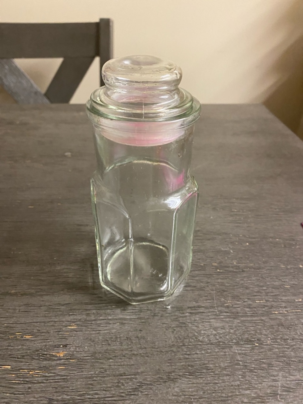Wheaton Vintage Clear Glass Hexagonal Apothecary Jar